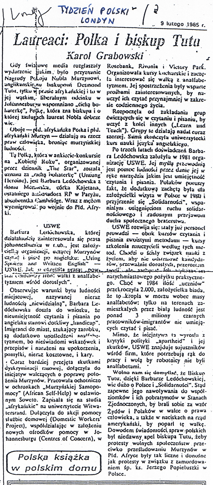 Tydzien Polski 1985